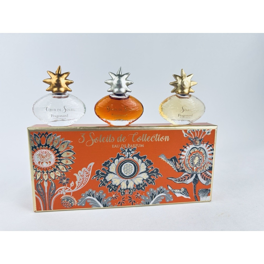 MINI Fragonard Perfumery Soleil Collection of 3 Splashes 7ml Soleli Grain Coeur